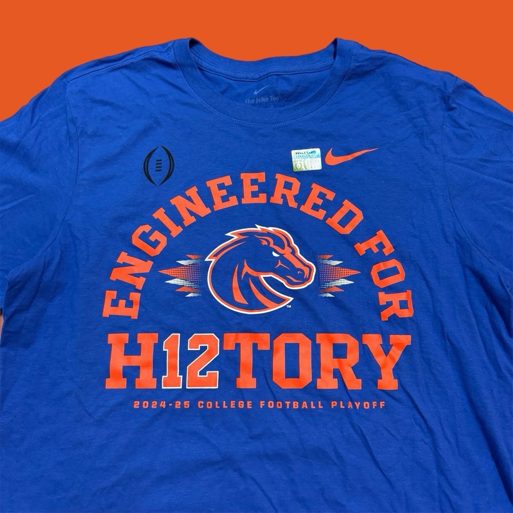 Nike Boise‎ State Broncos Football Playoffs 2024-25 Blue T-Shirt Size Large NWOT